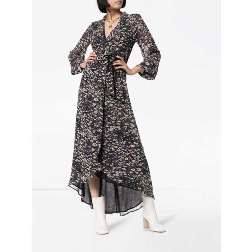 GANNI floral wrap dress